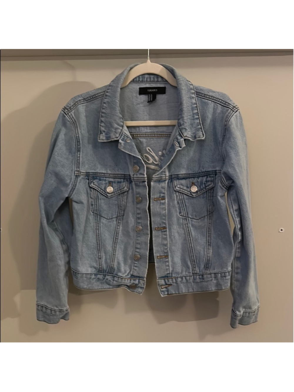 Forever 21 Blue Light Denim Jean Jacket Soft California - M